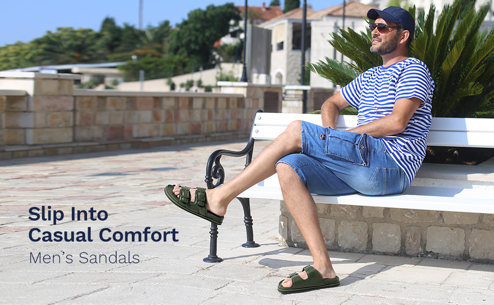 Men's Double Strap Slides Arch Support SlidesBruno Marc